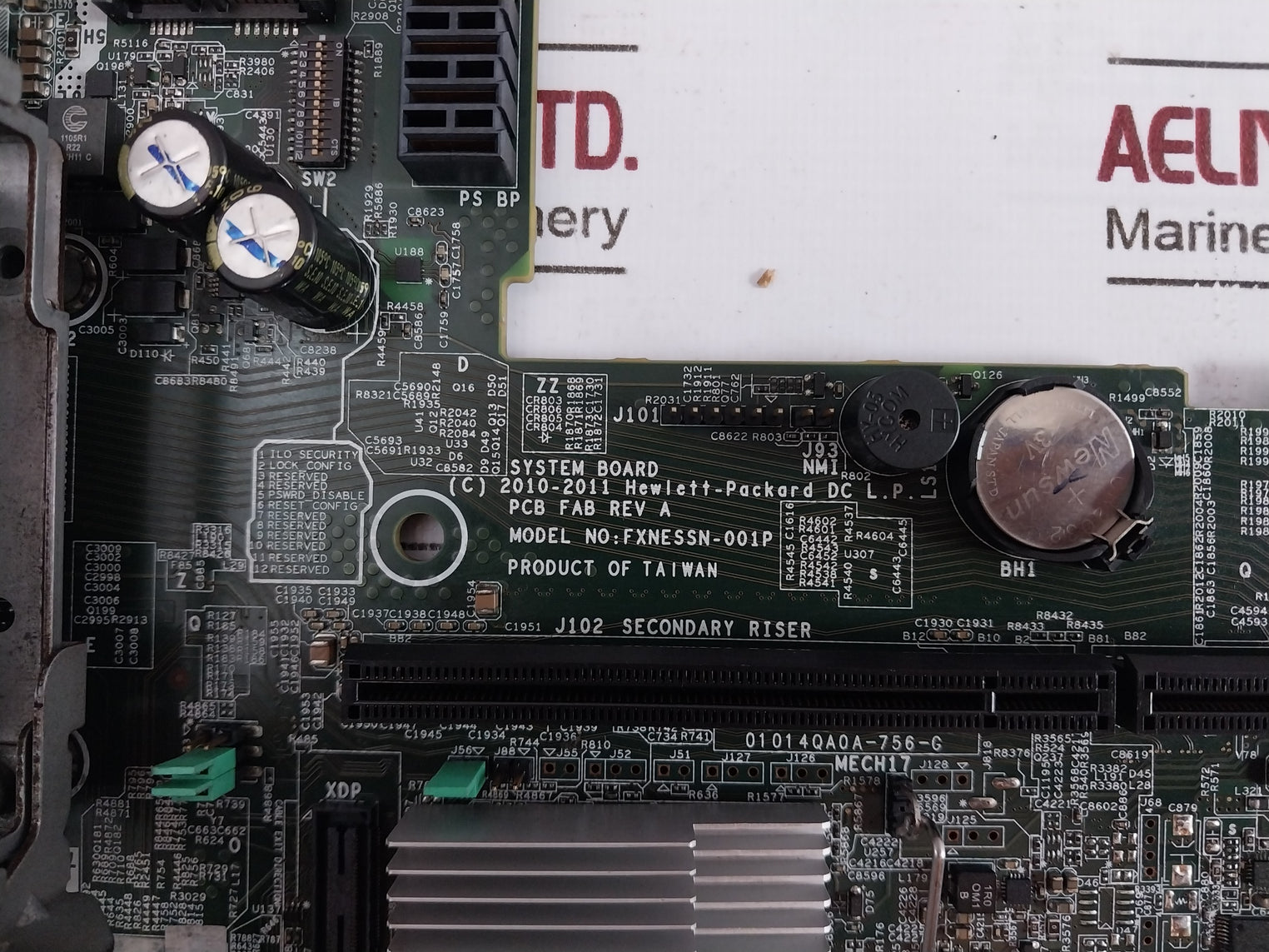 Hp Fxnessn-001P Server Motherboard System Board 94V-0 Rev. A 16 Wwids