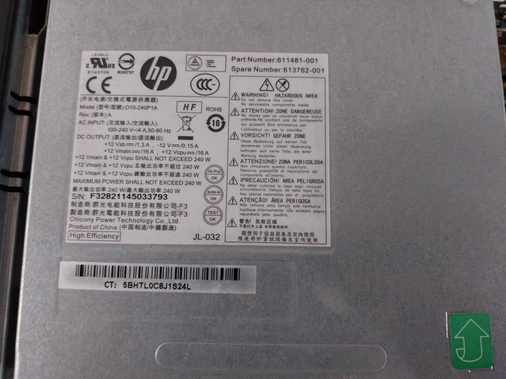 Hp Tpc-f007-sf Operation Station Cpu Compaq 8200