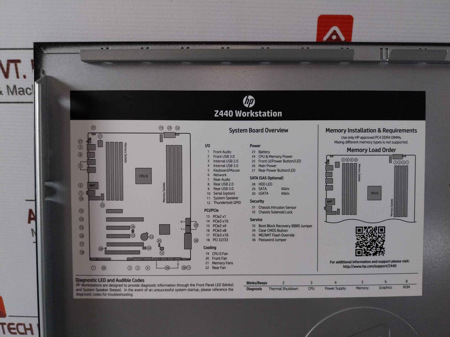 Hp Z440 Workstation 100-240V/9.5A 50-60Hz 700W 8Gb 1Rx8 Pc4-2666V-rd1-11