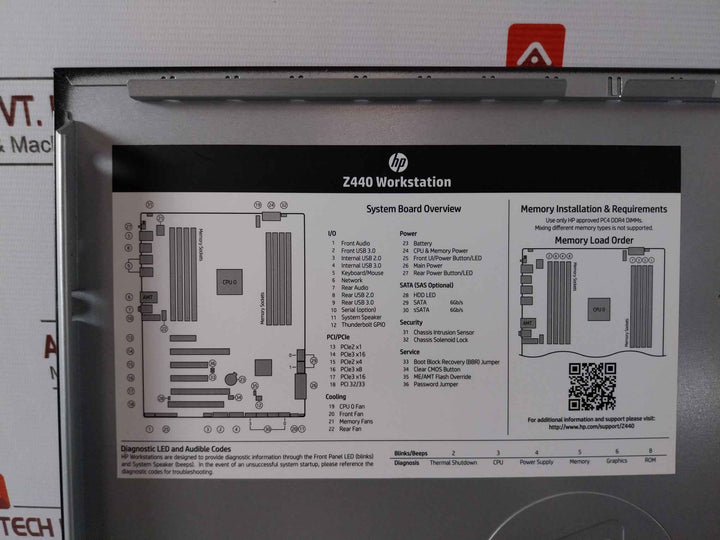 Hp Z440 Workstation 100-240V/9.5A 50-60Hz 700W 8Gb 1Rx8 Pc4-2666V-rd1-11