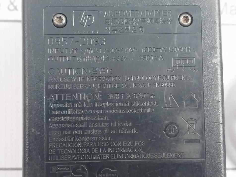 Hp 0957-2093 Ac Power Adapter Input-100-240V/Output-32V