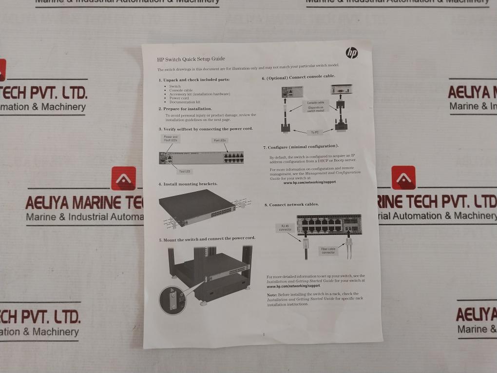 Hpe J9623A Router Switch 100-127V-0.43A 12V 27A Aii Rj 45 Rsvlc-1004