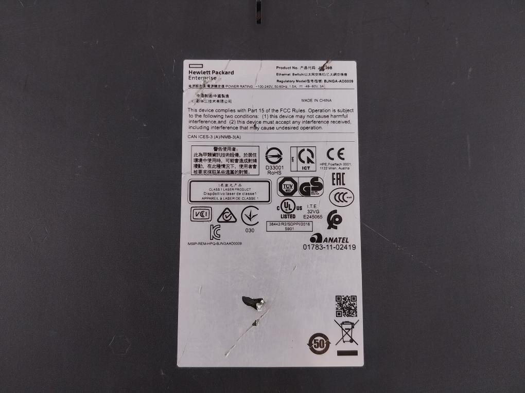 Hpe Jg299B Flexnetwork 3600 Ethernet Switch 50/60Hz