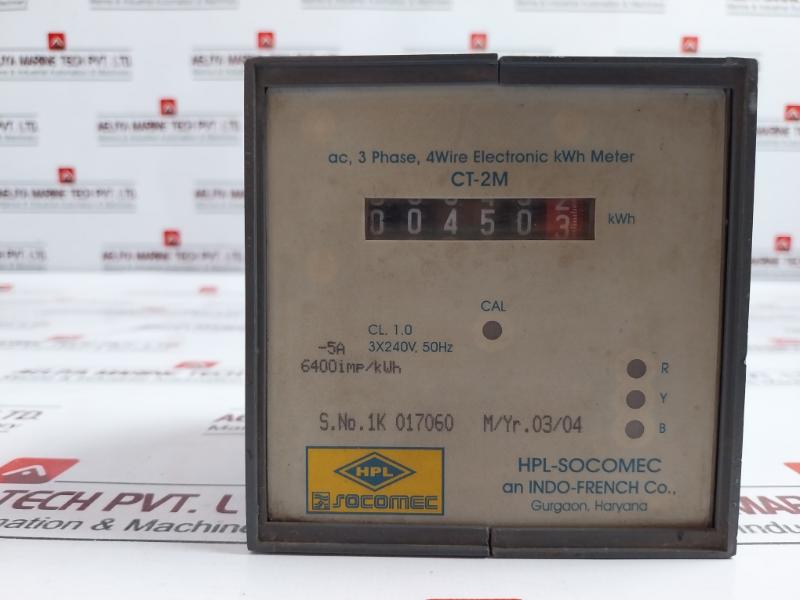 Hpl-socomec Ct-2M Ac 3 Phase 4 Wire Electronic Kwh Meter