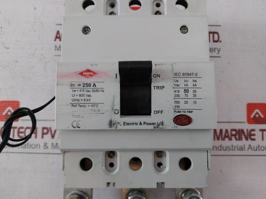 Hpl Tab-2 Moulded Case Circuit Breaker 250A 50/60 Hz 800 Vac 01900738