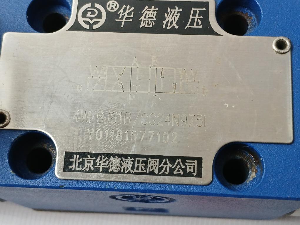 Huade 4We6J61B/Cg24N9Z5L Hydraulic Solenoid Valve 24Vdc 30W Y01181577102