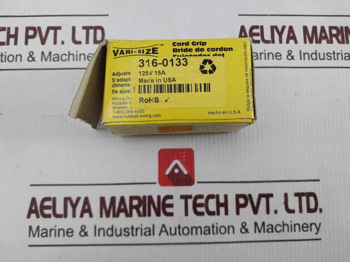 Hubbell Hbl5266C Vari-size Cord Grip Plug Insulgrip 2 Pole 3 Wire Grounding