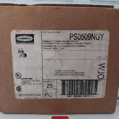 Lot of 8X Hubbell PS0509NGY Liquid-tight Flexible Conduit Connector