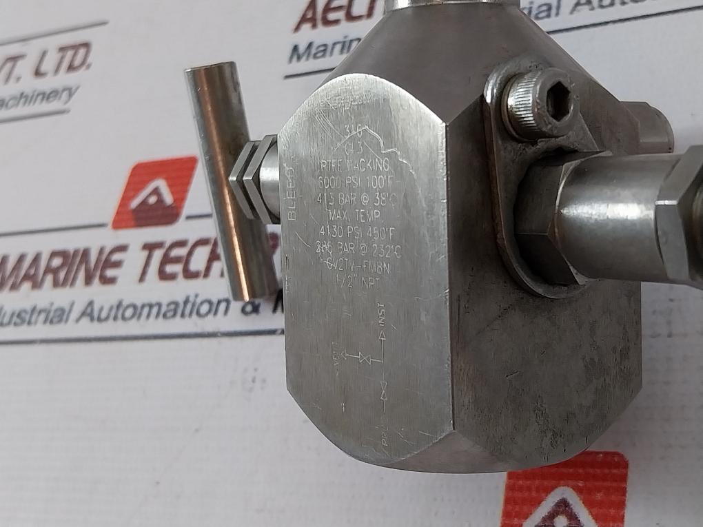 Hy-lok Gv2Tv-fm8N Gauge Valve Ptfe Packing 1/2" Npt