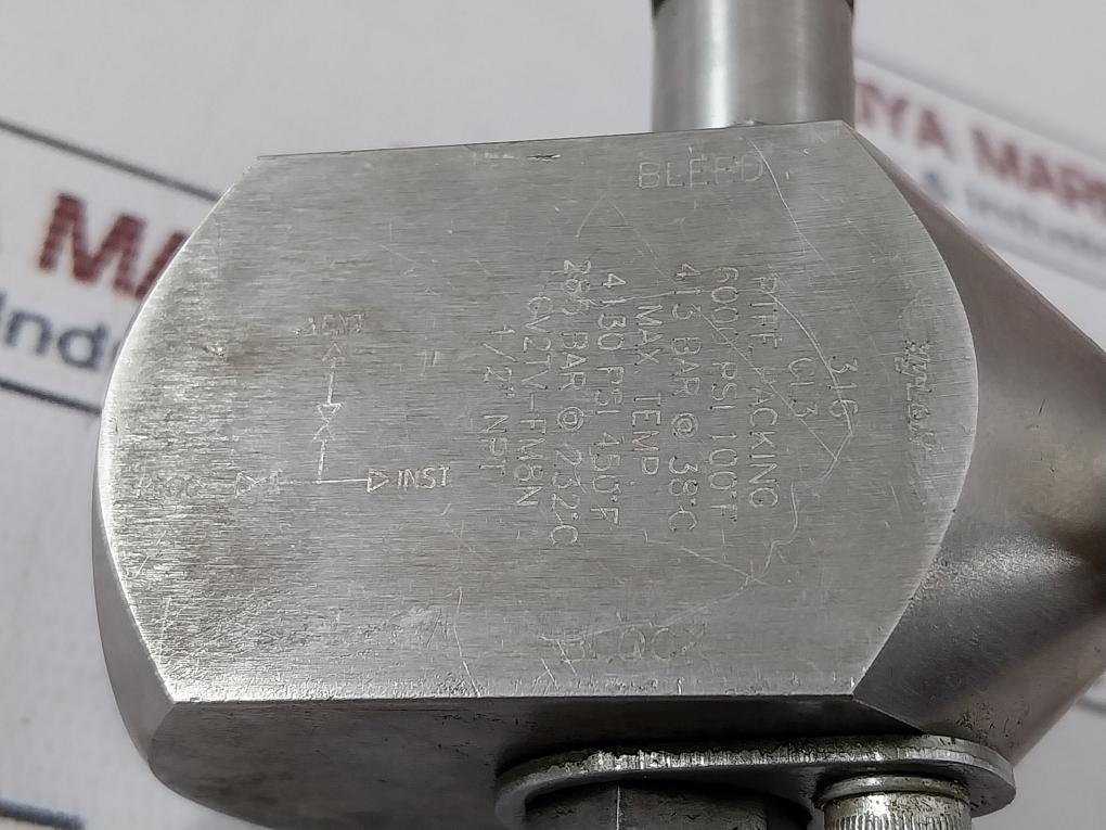 Hy-lok Gv2Tv-fm8N Gauge Valve Ptfe Packing 1/2" Npt