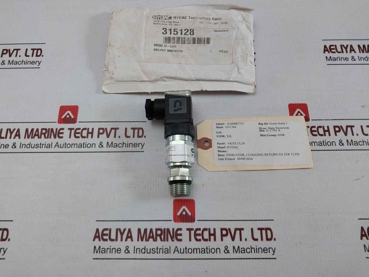 Hydac 24V Ac/Dc Clogging Indicator Vr 5 D.1/L24