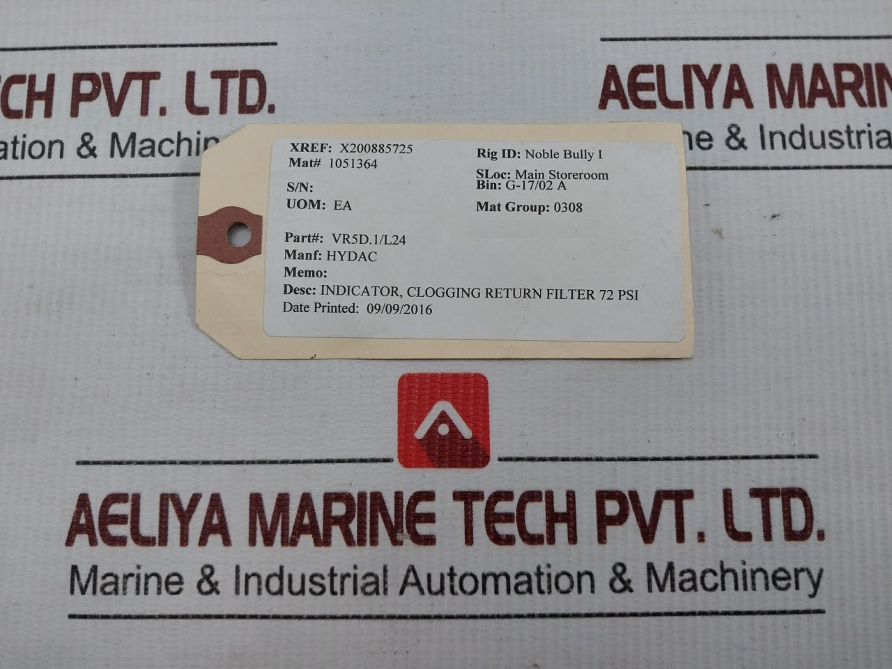 Hydac 24V Ac/Dc Clogging Indicator Vr 5 D.1/L24
