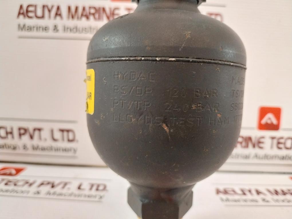 Hydac Sbo210-0,16E1/112W3W6-120Ft Diaphragm Accumulator 2Bar, Ps/Dp 120 Bar