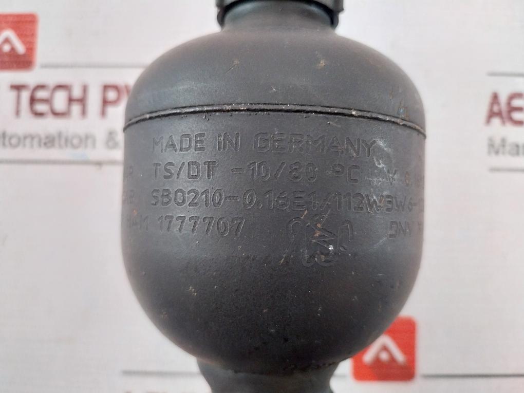 Hydac Sbo210-0,16E1/112W3W6-120Ft Diaphragm Accumulator 2Bar, Ps/Dp 120 Bar