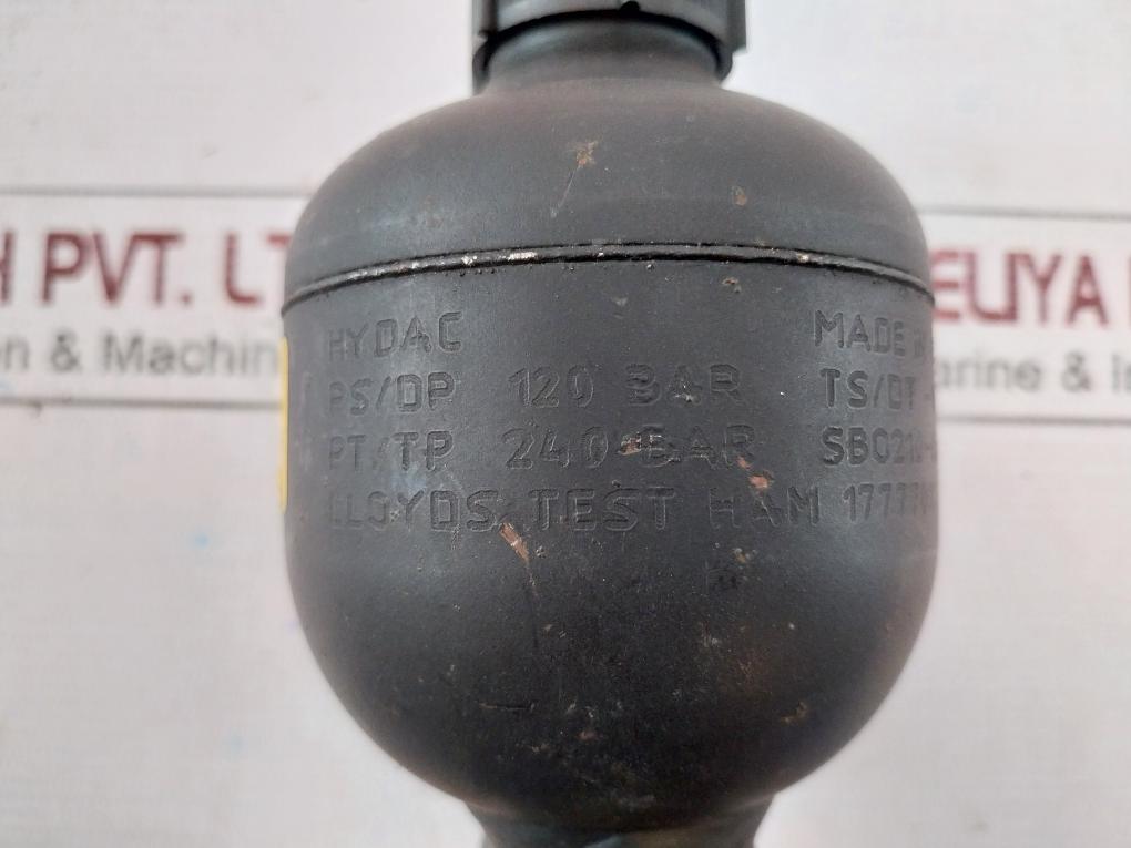 Hydac Sbo210-0,16E1/112W3W6-120Ft Diaphragm Accumulator 2Bar, Ps/Dp 120 Bar