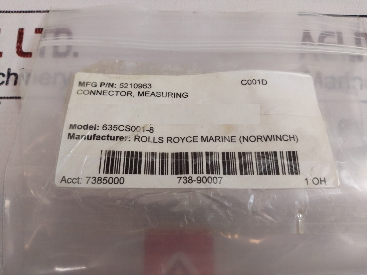 Hydac 5210963 Connector 635Cs001-8