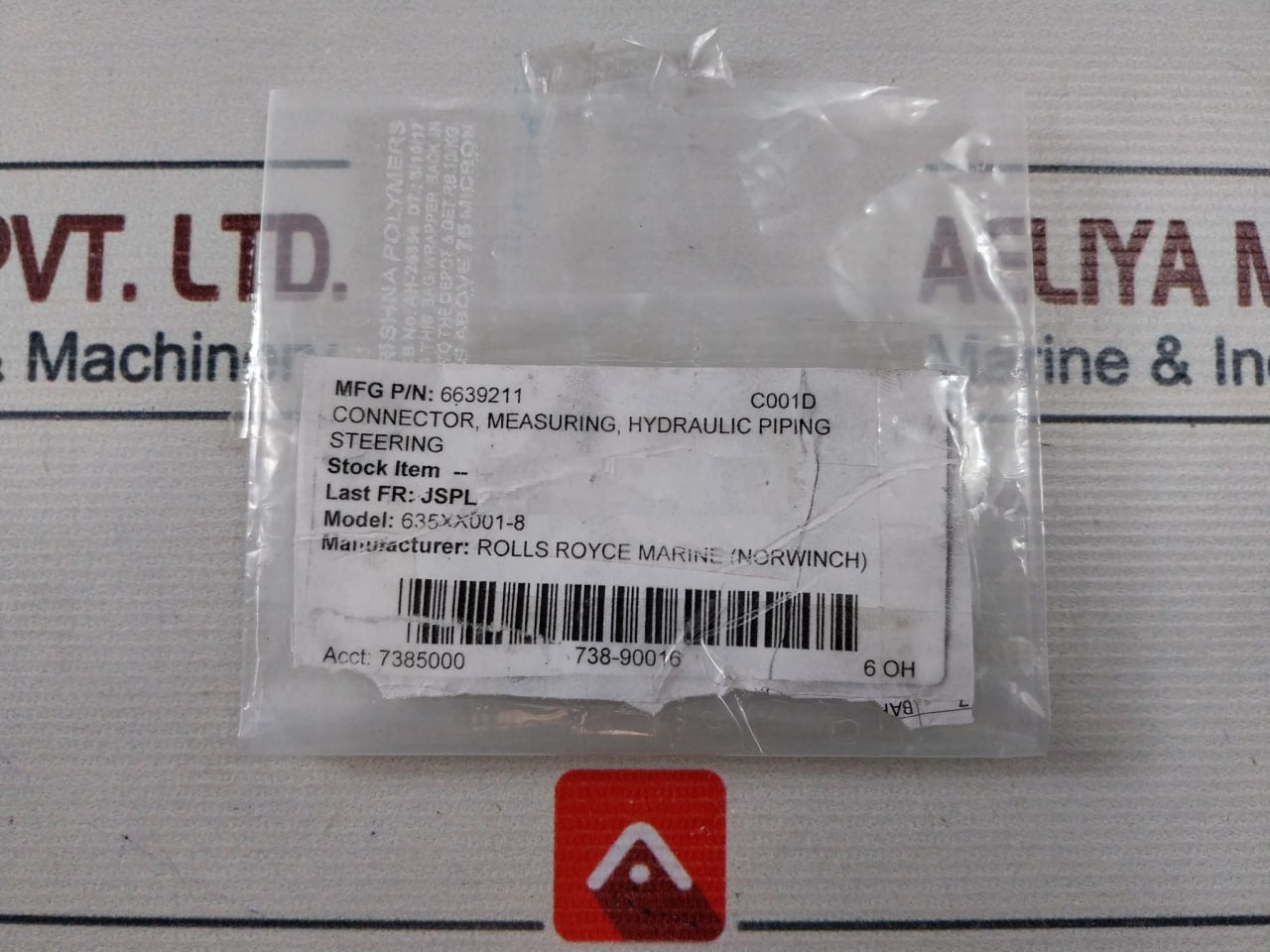 Hydac 6639211 Hydraulic Measuring Connector 635Xx001-8 6Oh