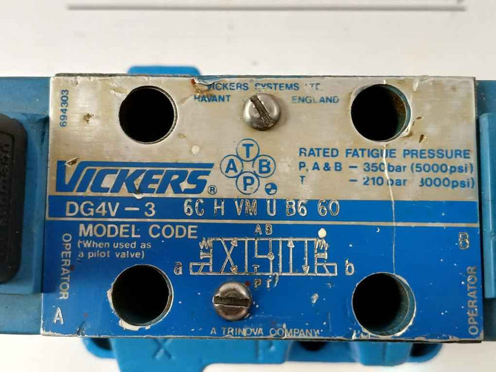 Hydraulic Directional Control Valve Dg5V 7 8C H Vm U B6 3U Brand Vickers  T – 210Bar