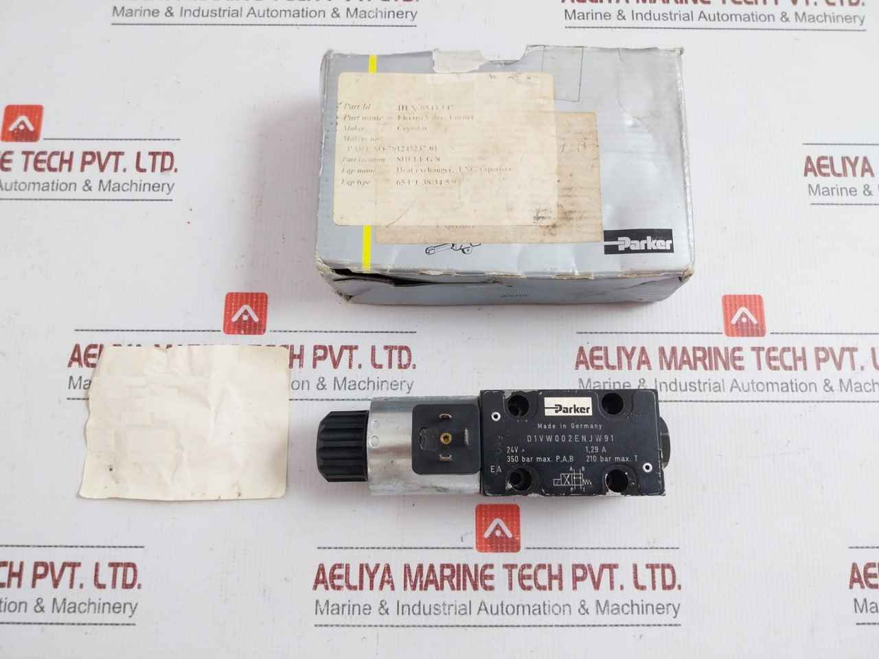 Hydraulic Solenoid Directional Control Valve 24Vdc 350Bar Parker D1Vw002Enjw91