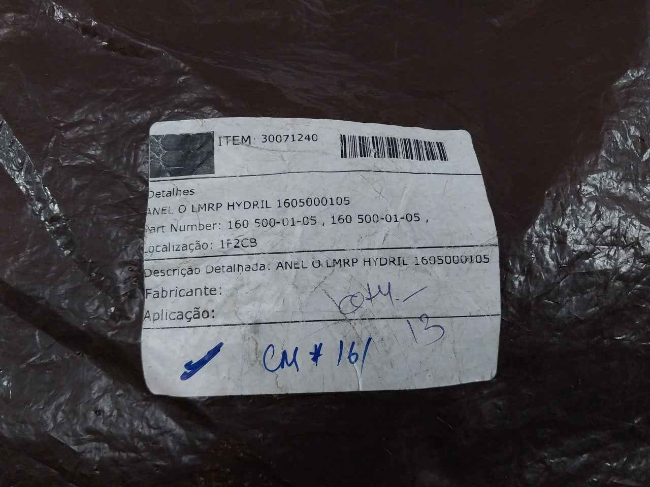 Hydril 160 500-01-05 Anel O Lmrp O-ring Rev A