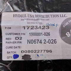 Hydril 1900001-026 O-ring Size 2-026 70 Duro Rev D2