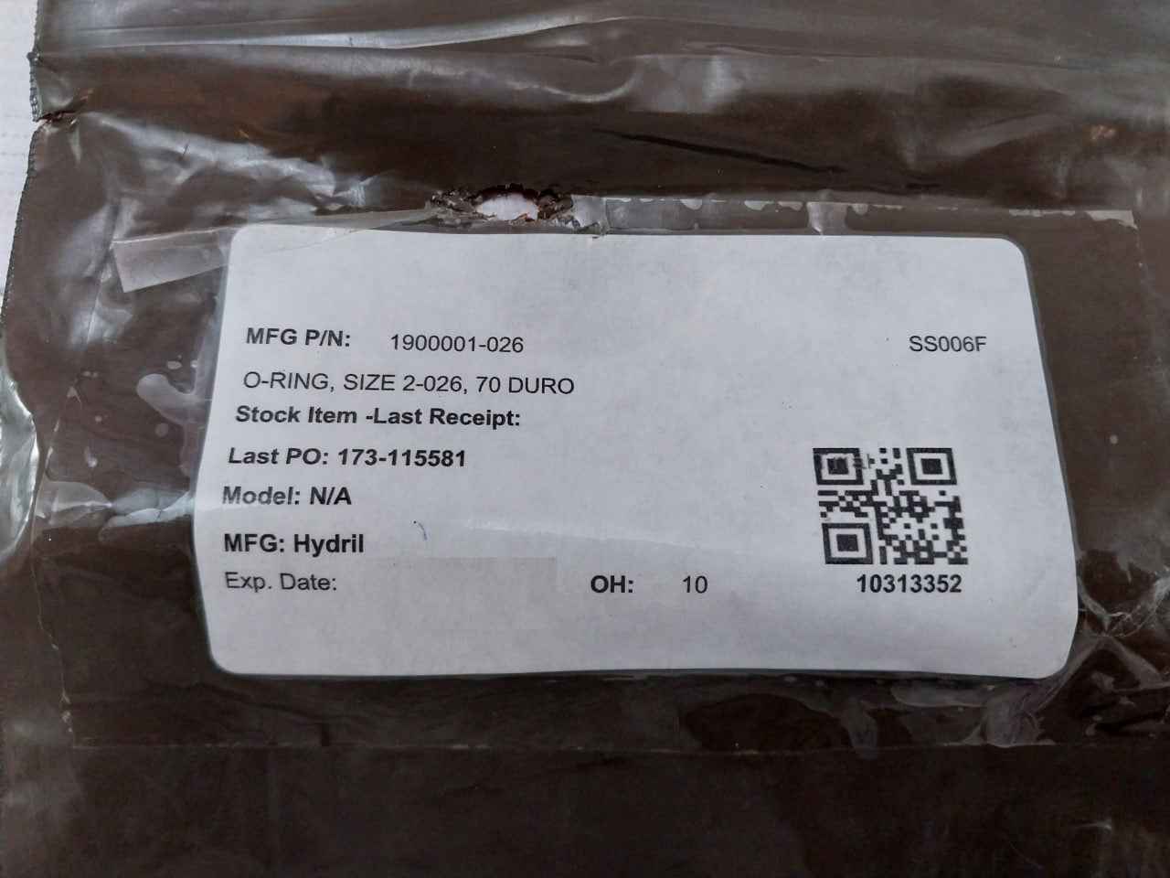 Hydril 1900001-026 O-ring Size 2-026 70 Duro Rev D2