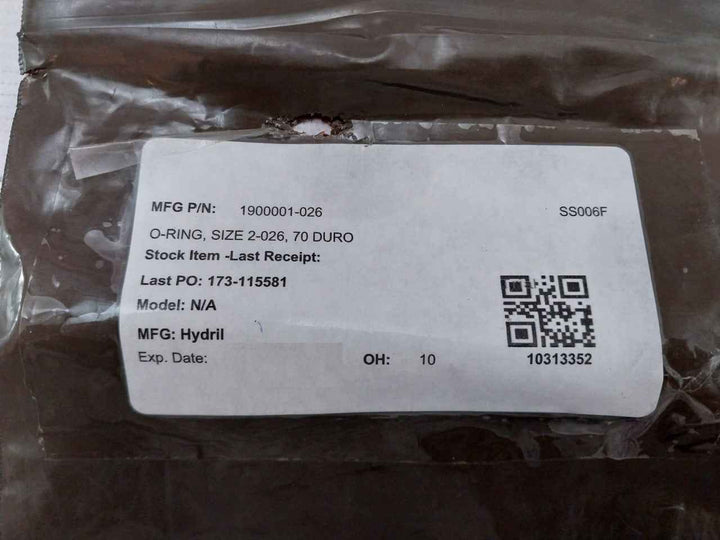 Hydril 1900001-026 O-ring Size 2-026 70 Duro Rev D2