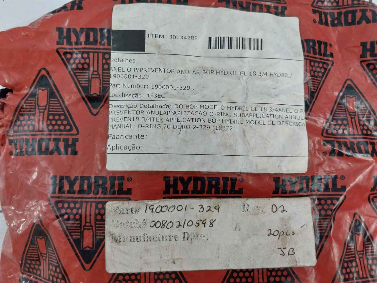 Hydril 1900001-329 O-ring 70 Duro, 2-329