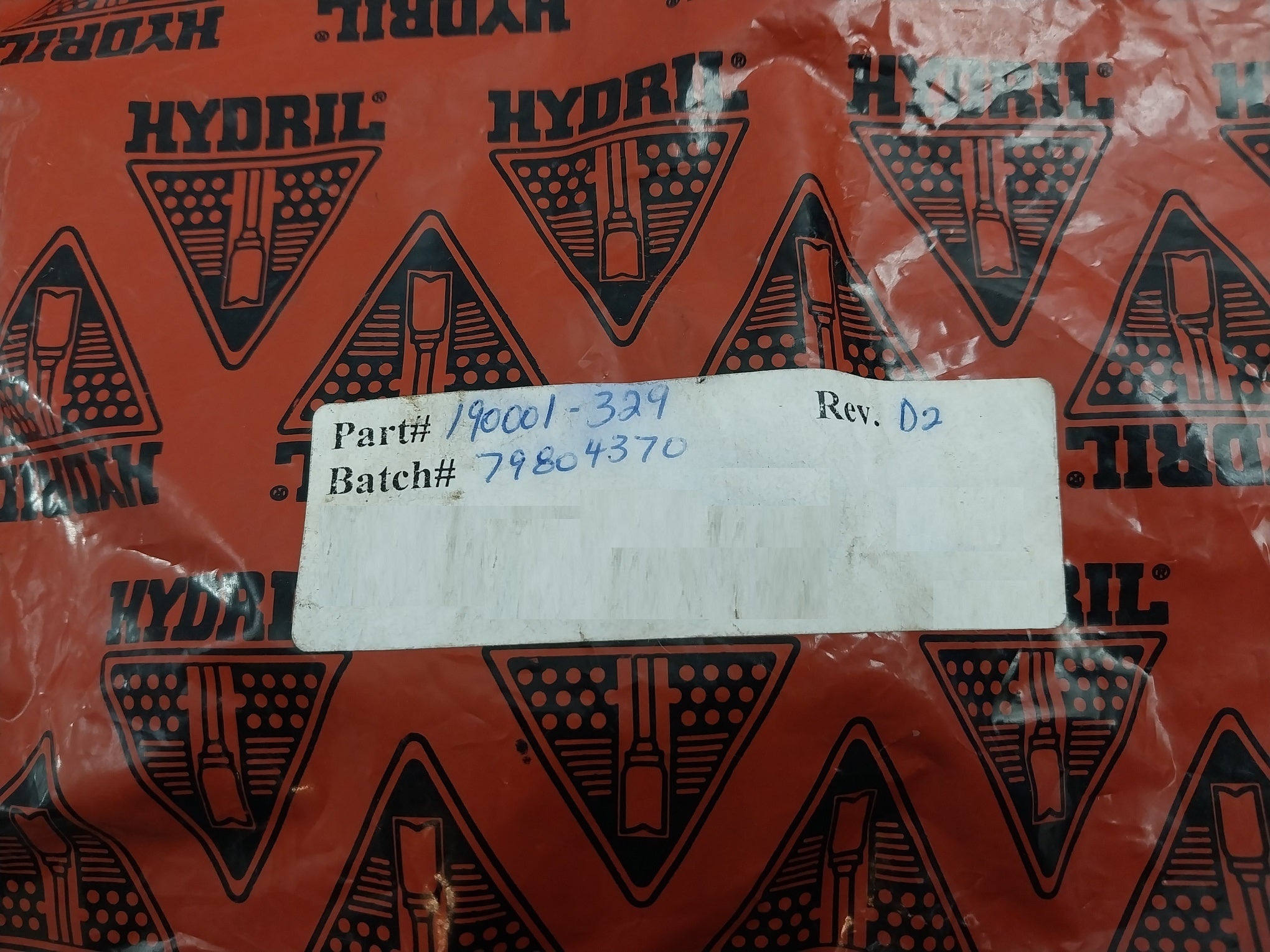 Hydril 1900001-329 O-ring For Preventor Annular Bop Rev D2 (1 Pack = 20 Pcs)