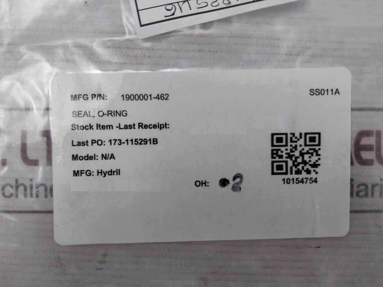 Hydril 1900001-462 O-ring Seal Ss011A