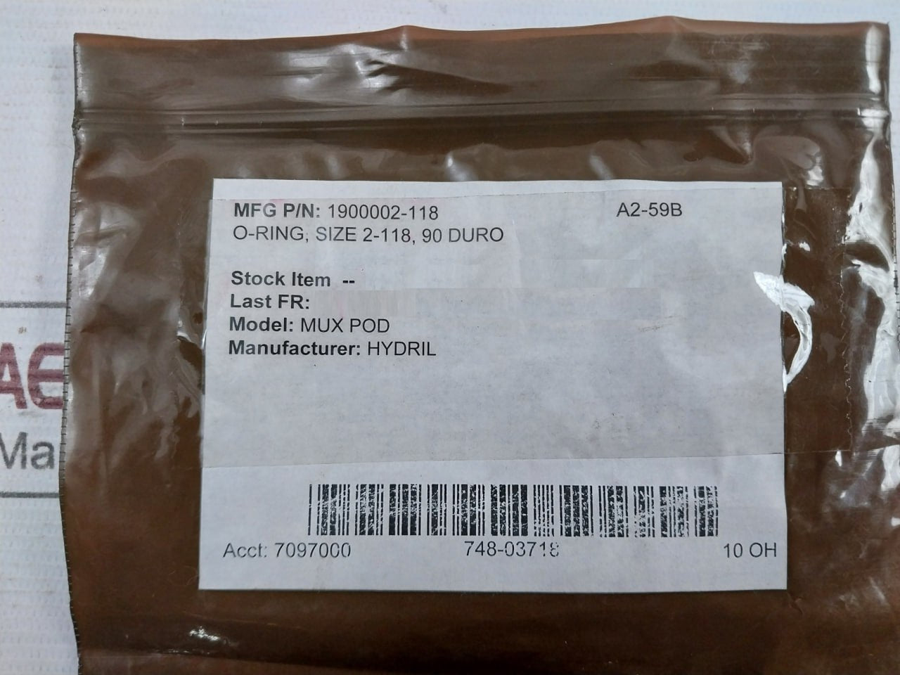 Hydril 1900002-118 O-ring 90 Duro