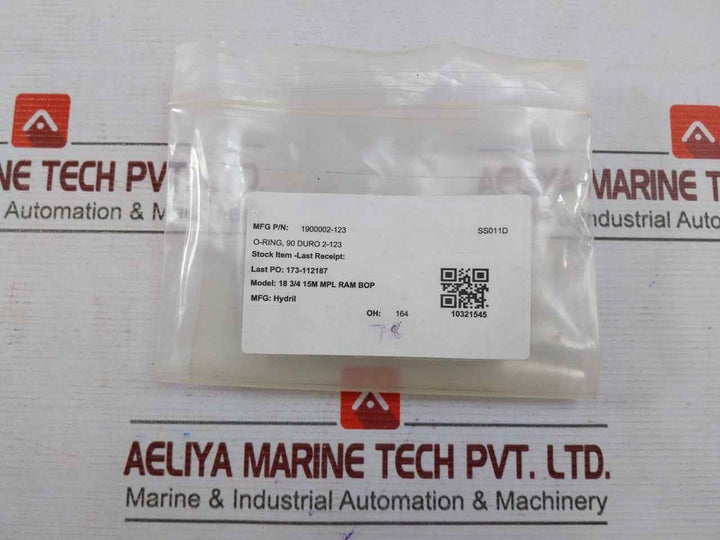 Hydril 1900002-123 O-ring 90 Duro 2-123 Spares For Bop 18 3/4 15M Mpl Ram Bop