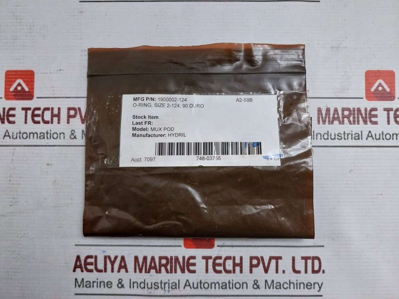 Hydril 1900002-124 O-ring 90 Duro Mux Pod Size 2-124 7097 748-03755 24 Oh