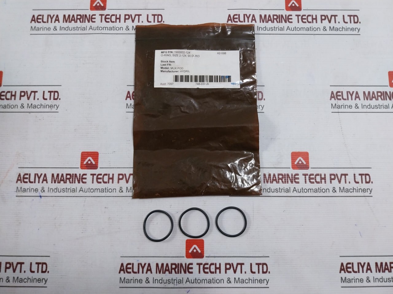 Hydril 1900002-124 O-ring 90 Duro Mux Pod Size 2-124 7097 748-03755 24 Oh