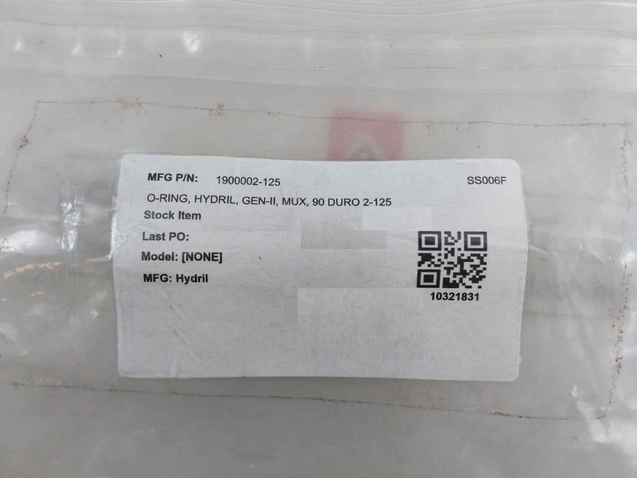 Hydril 1900002-125 O-ring 1 5/16 X 1 1/2 N1059 2-125 Rev: G