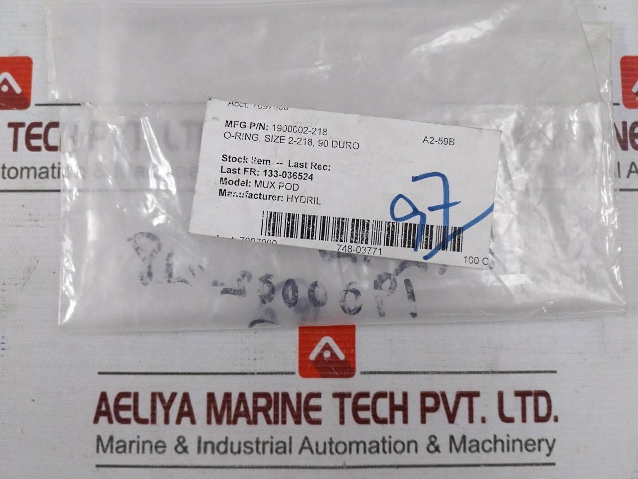 Hydril 1900002-218 O-ring Seal Size 2-218 90 Duro (1 Pack=20Pcs)