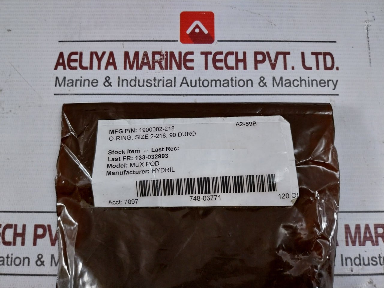 Hydril 1900002-218 O-ring Seal Size 2-218 90 Duro (1 Pack=20Pcs)