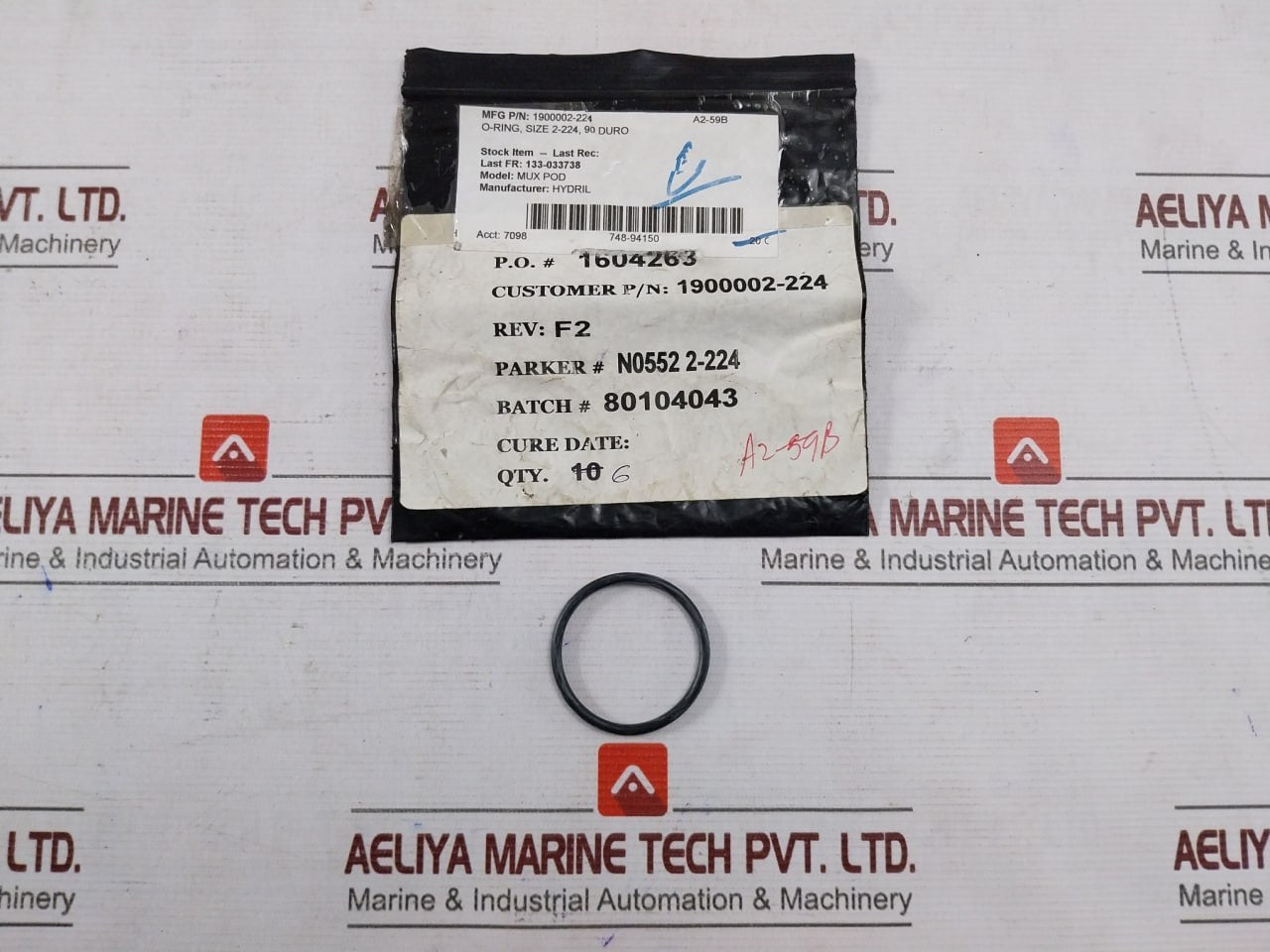 Hydril 1900002-224 O-ring Seal 2-224 90 Duro Mux Pod A2-59B