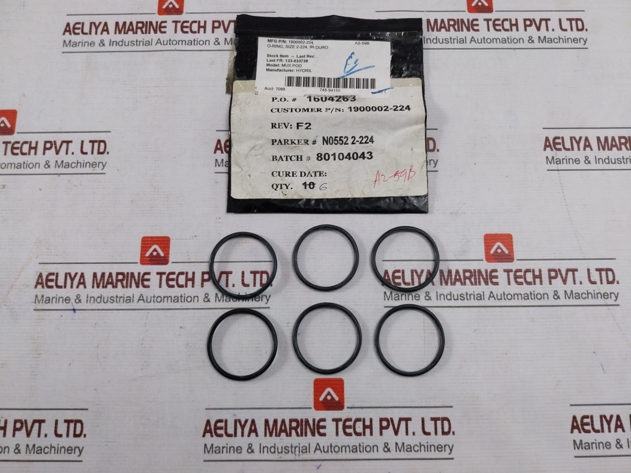 Hydril 1900002-224 O-ring Seal 2-224 90 Duro Mux Pod A2-59B