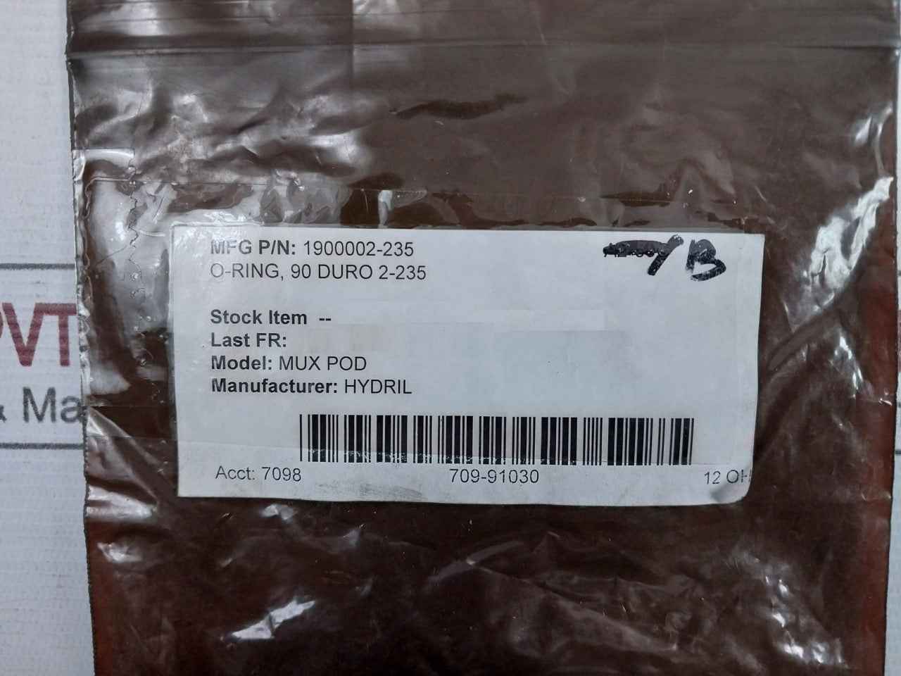 Hydril 1900002-235 O-ring 90 Duro 1900002-235