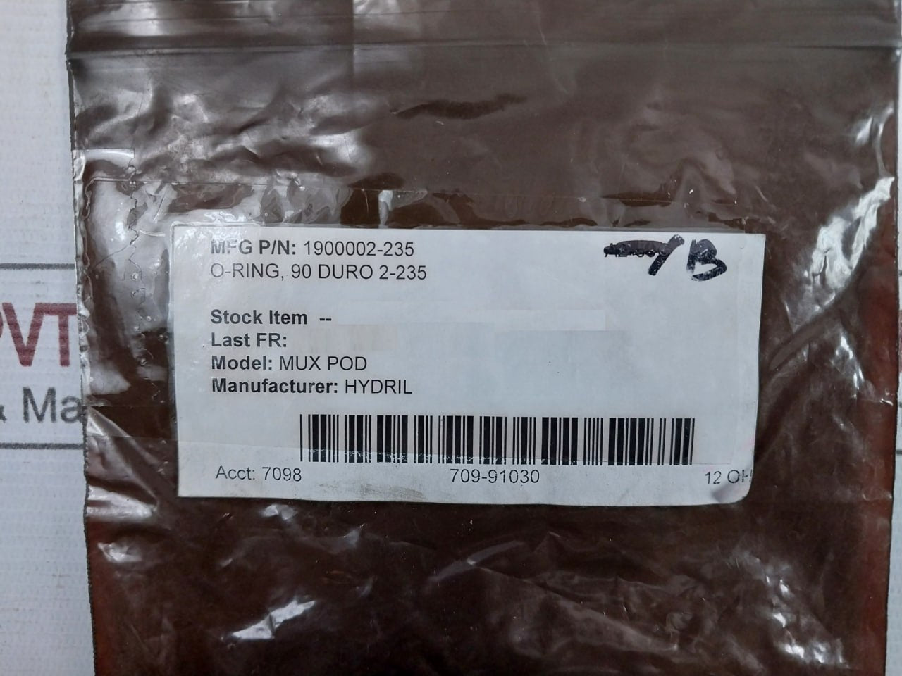 Hydril 1900002-235 O-ring 90 Duro 1900002-235