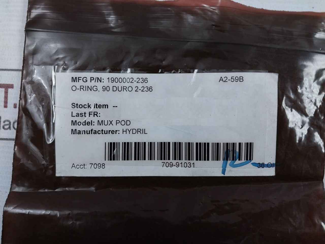 Hydril 1900002-236 O-ring 90 Duro 2-236 A2-59B