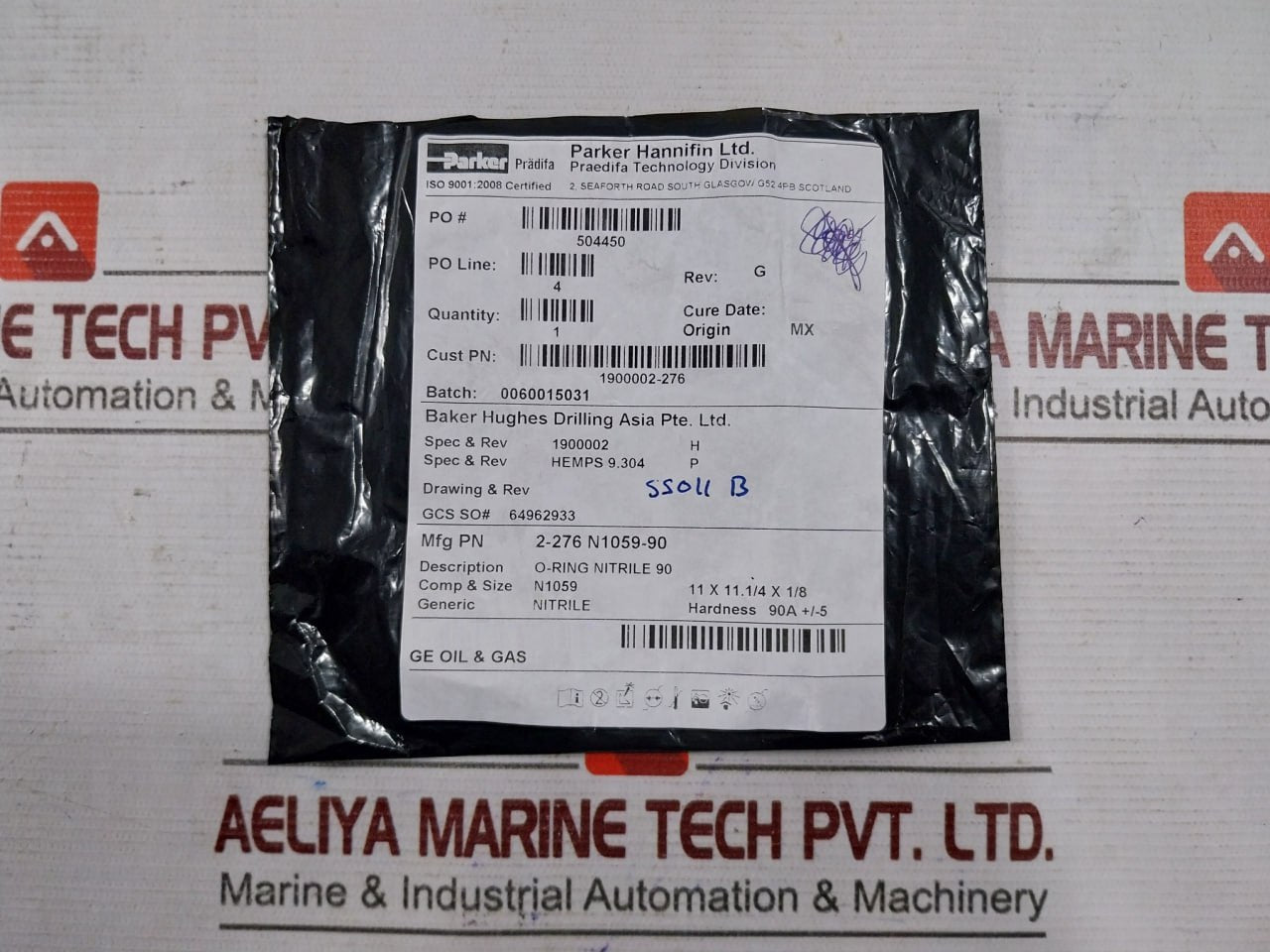 Hydril 1900002-276 O-ring Seal 90 Duro, 2-276 84-p96 Mux Control System