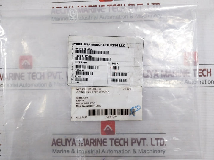 Hydril 1900002-459 O-ring Size 2-459, 90 Duro