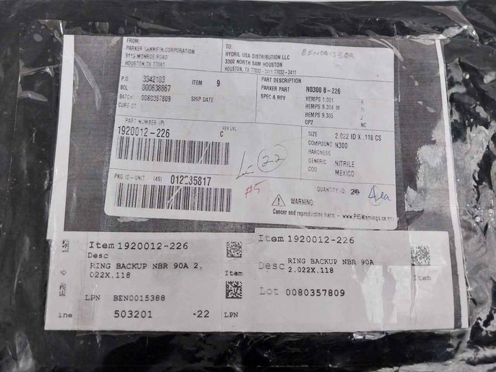 Hydril 1920012-226 Backup Ring Nbr 90A 2.022 Id
