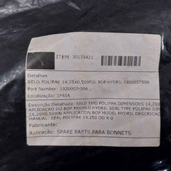 Hydril 1920057-506 Seal, Polipak Type Dimension: 14,25X0, 500In Rev: A2