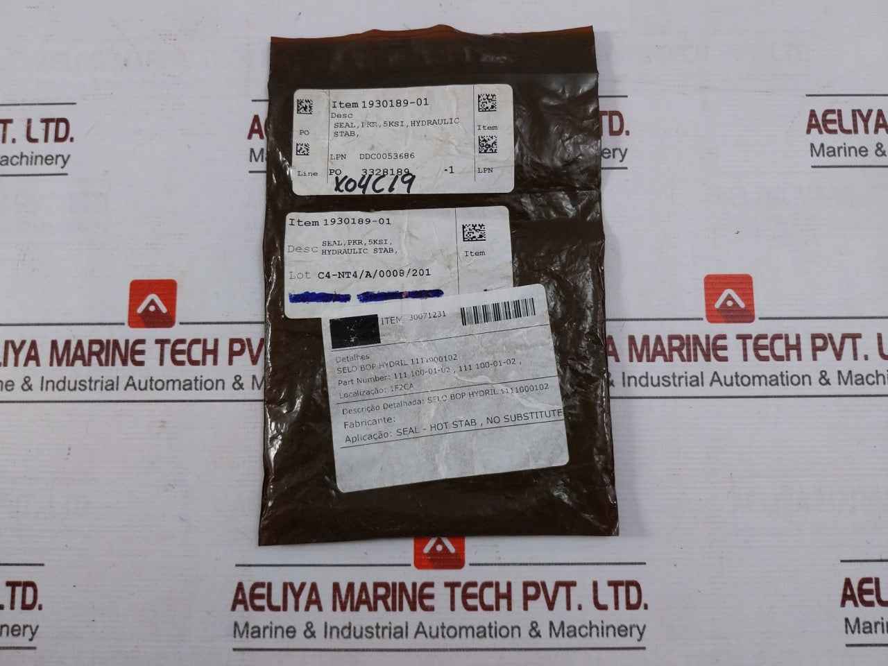 Hydril 1930189-01 Bop Seal Pkr 5Ksi Hydraulic Stab Hot Stab Replacement