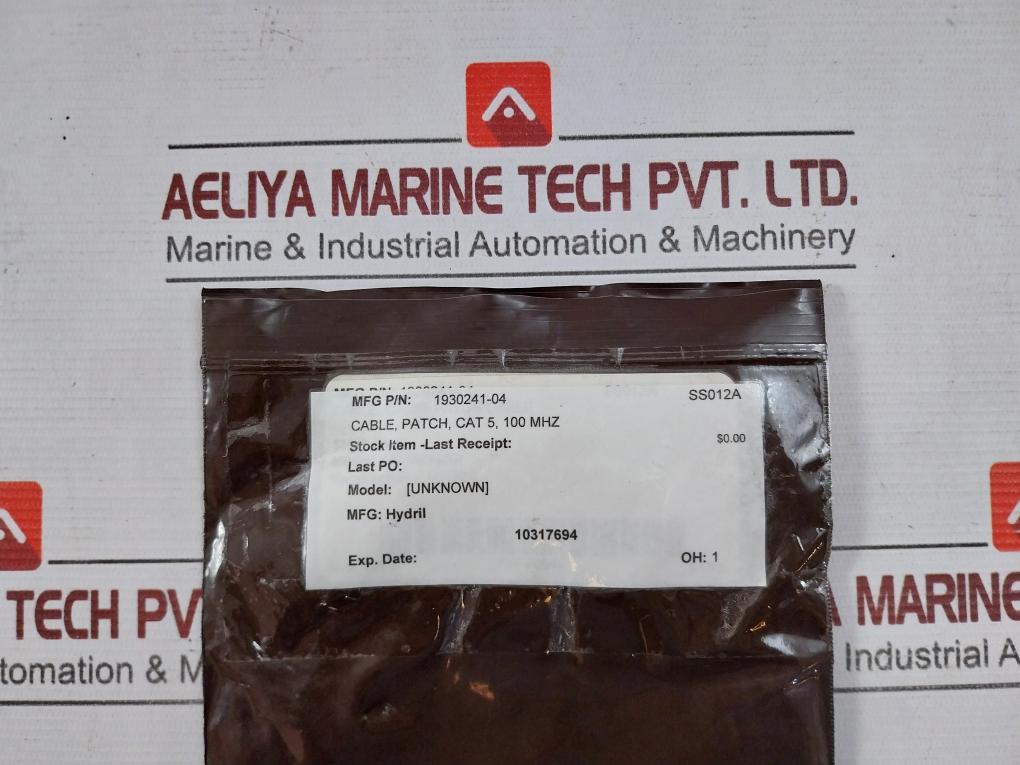 Hydril 1930241-04 White Ethernet Cable 3 Meter 80°C 30V