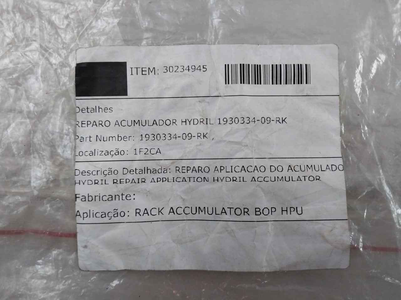 Hydril 1930334-09-rk Accumulator Repair Kit