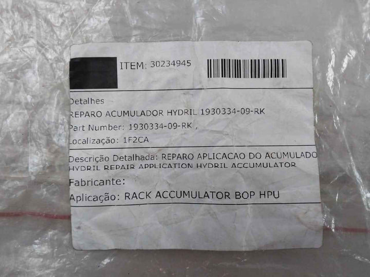 Hydril 1930334-09-rk Accumulator Repair Kit